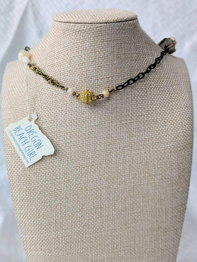 Abalone and Mother of Pearl Rope Necklace (Matching Earrings sold separately)