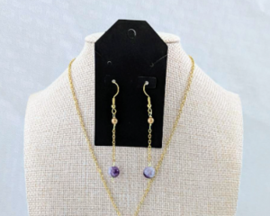 Dogtooth Amethyst Earrings (Matching Necklace Sold Separately)