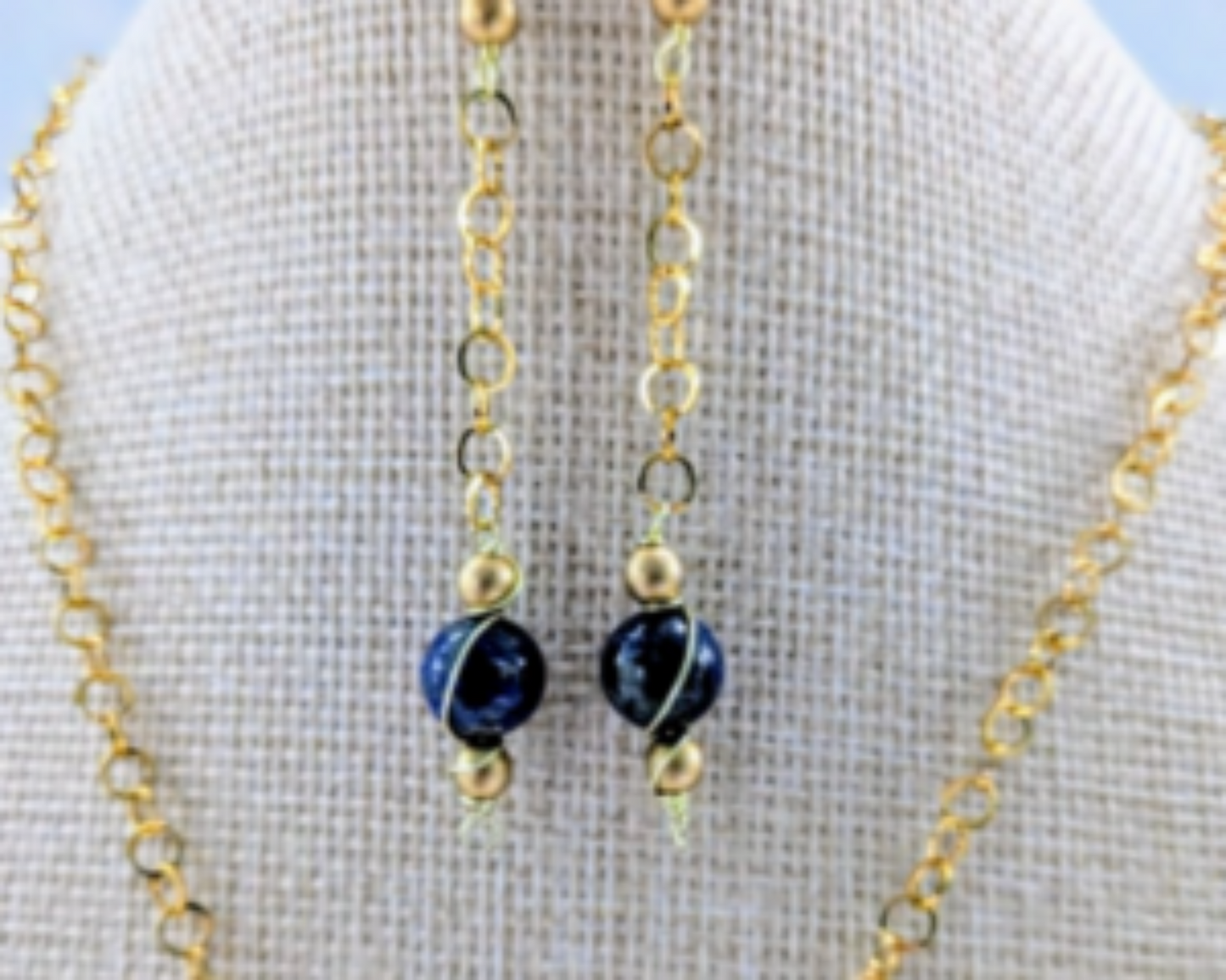Classic Lapis Lazuli Dangle Earrings (Matching Necklace Sold Separately)