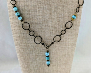 Bohemian inspired Larimar Pendant (Matching Earrings Sold Separately)