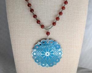 Mandala Necklace with Carnelian beads