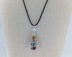 Chakra Colors in a Bottle Necklace