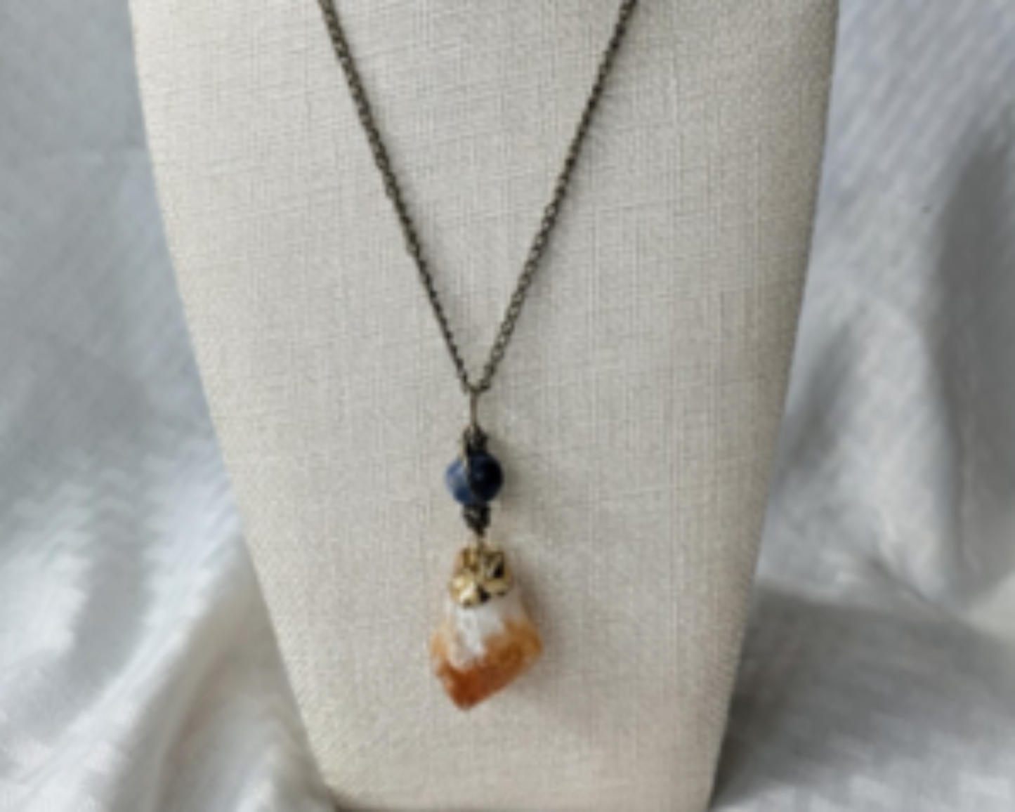 Citrine Pendant with Lapis Lazuli Pendant