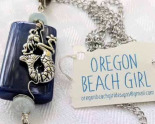 Royal Blue Agate Mermaid Pendant