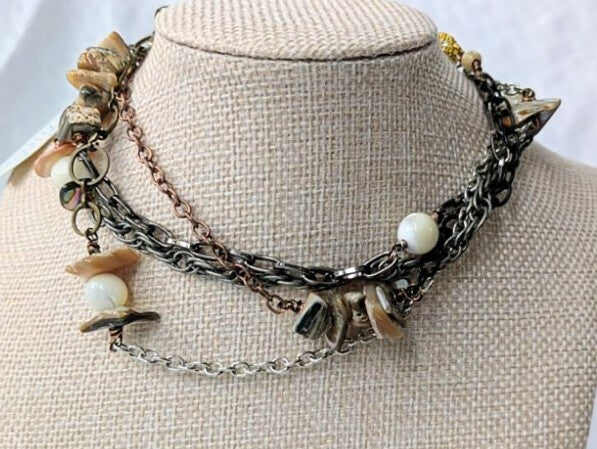Abalone and Mother of Pearl Rope Necklace (Matching Earrings sold separately)