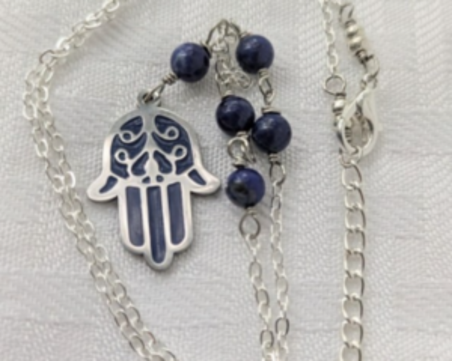 Hamsa Hand Lapis Lazuli Necklace