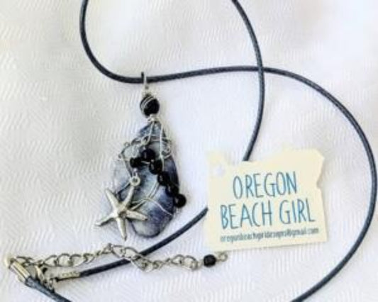 Silver Starfish Seashell Necklace
