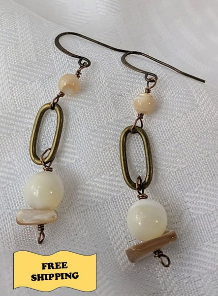 Abalone and Mother of Pearl Earrings (Matching Necklace sold separately)