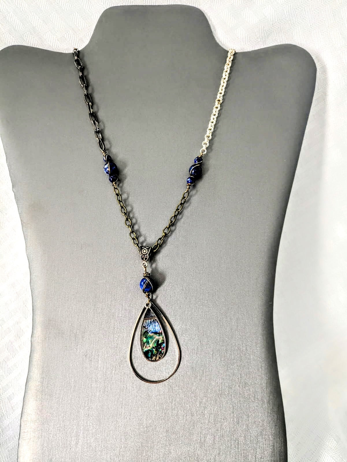 Abalone and Lapis Lazuli Pendant