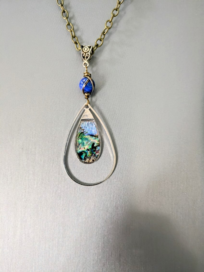 Abalone and Lapis Lazuli Pendant