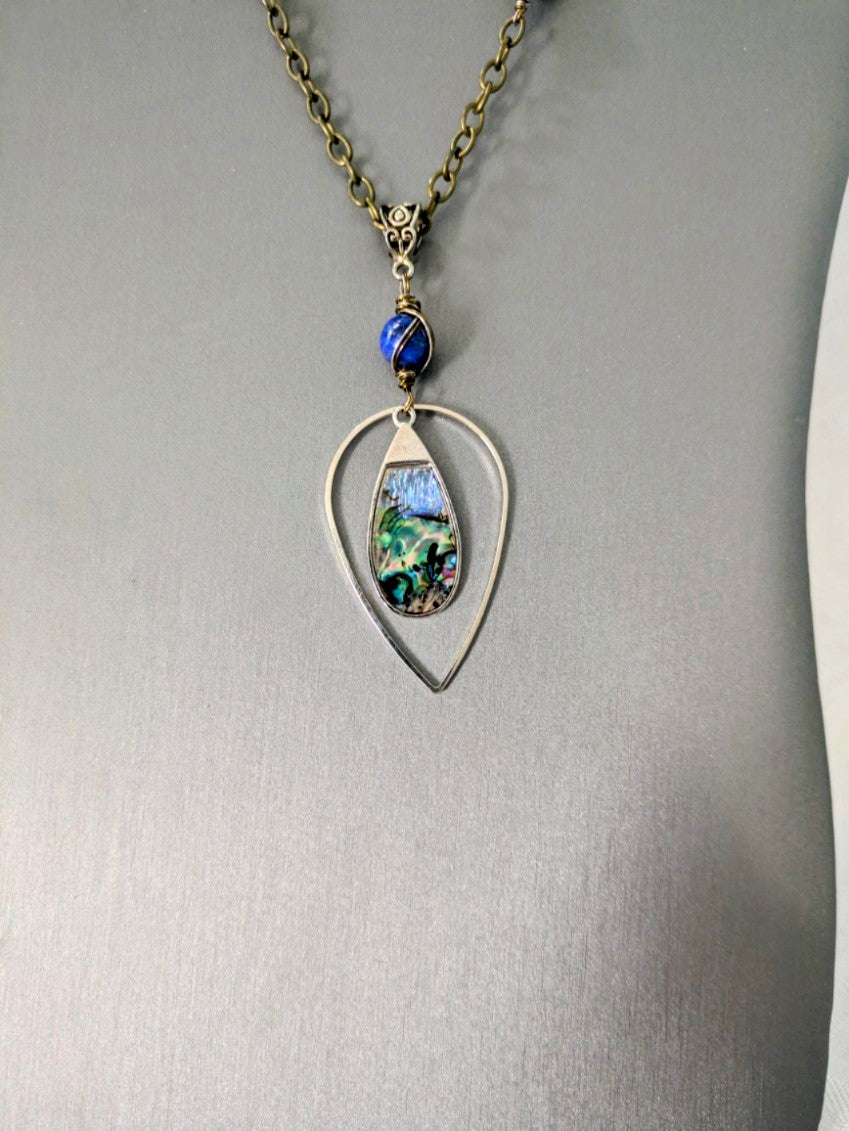 Abalone and Lapis Lazuli Pendant