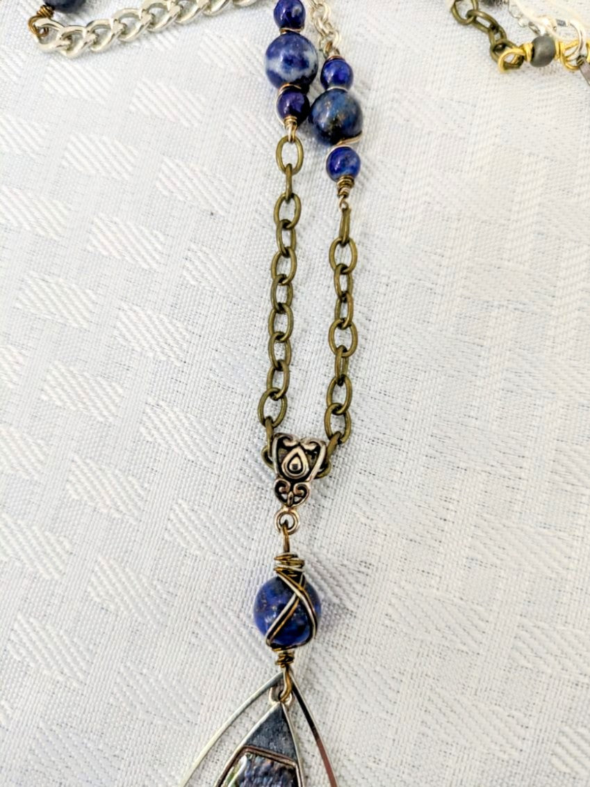 Abalone and Lapis Lazuli Pendant