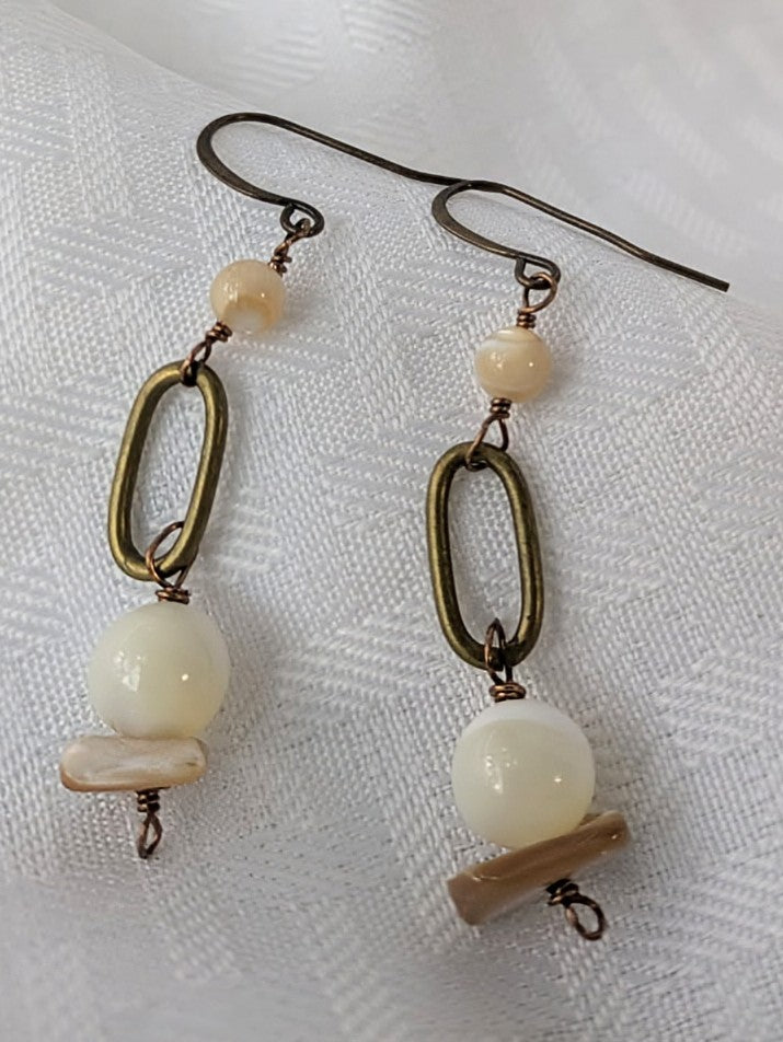 Abalone and Mother of Pearl Earrings (Matching Necklace sold separately)