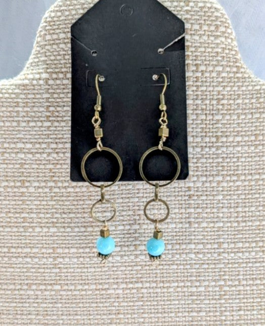 Bohemian inspired Larimar Earrings (Matching Necklace Sold Separately)