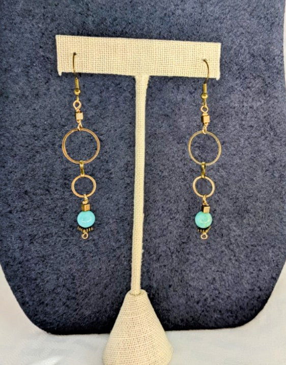 Bohemian inspired Larimar Earrings (Matching Necklace Sold Separately)