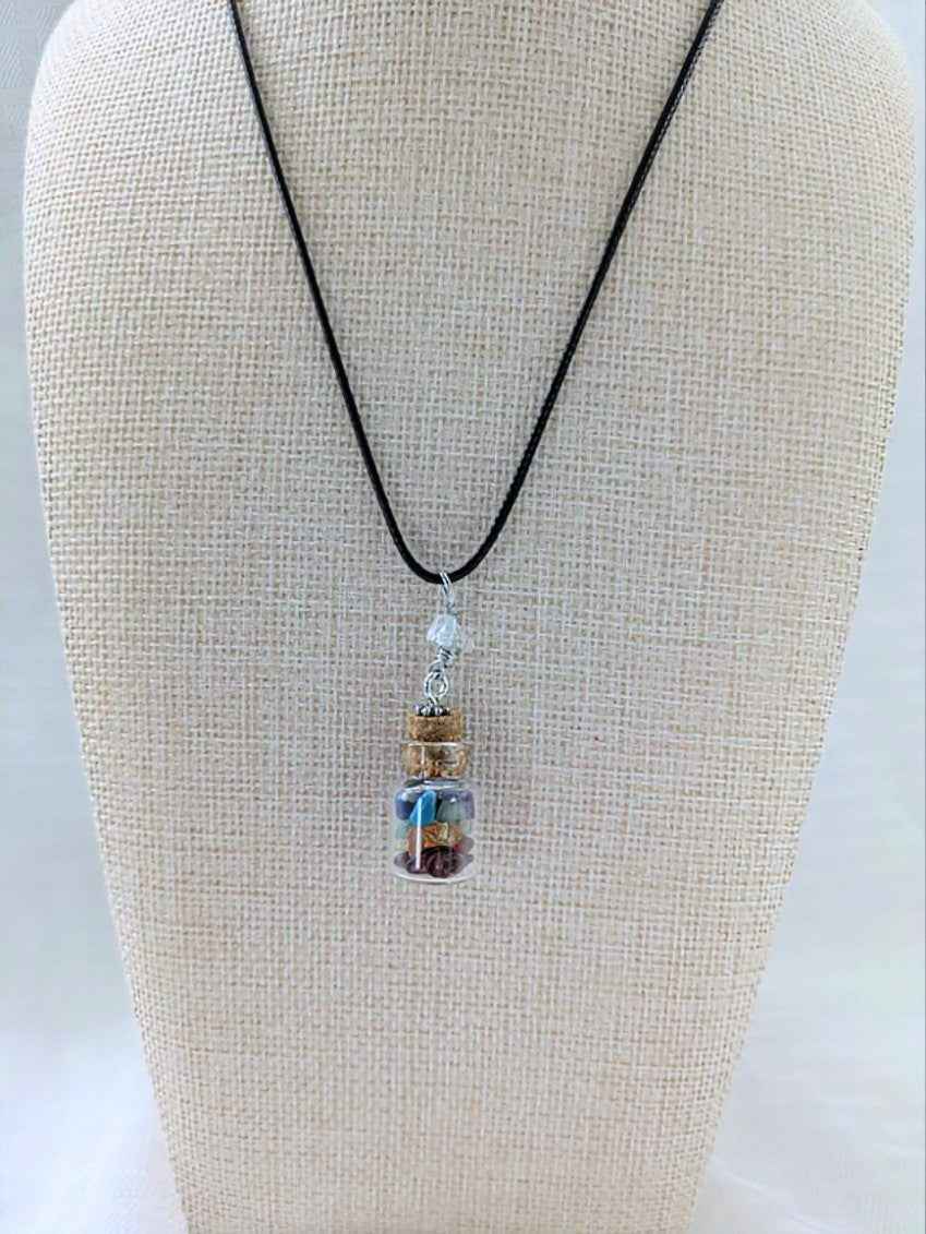 Chakra Colors in a Bottle Necklace
