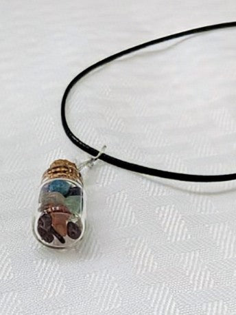 Chakra Colors in a Bottle Necklace