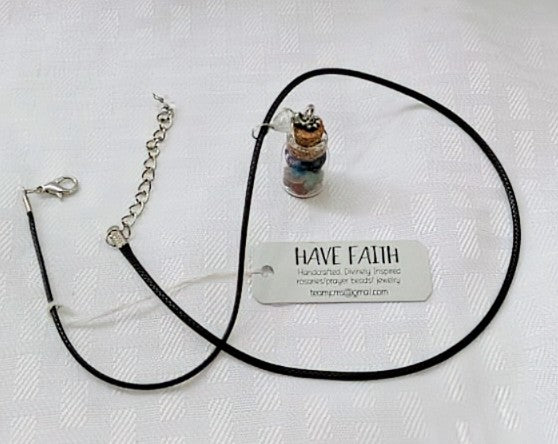 Chakra Colors in a Bottle Necklace