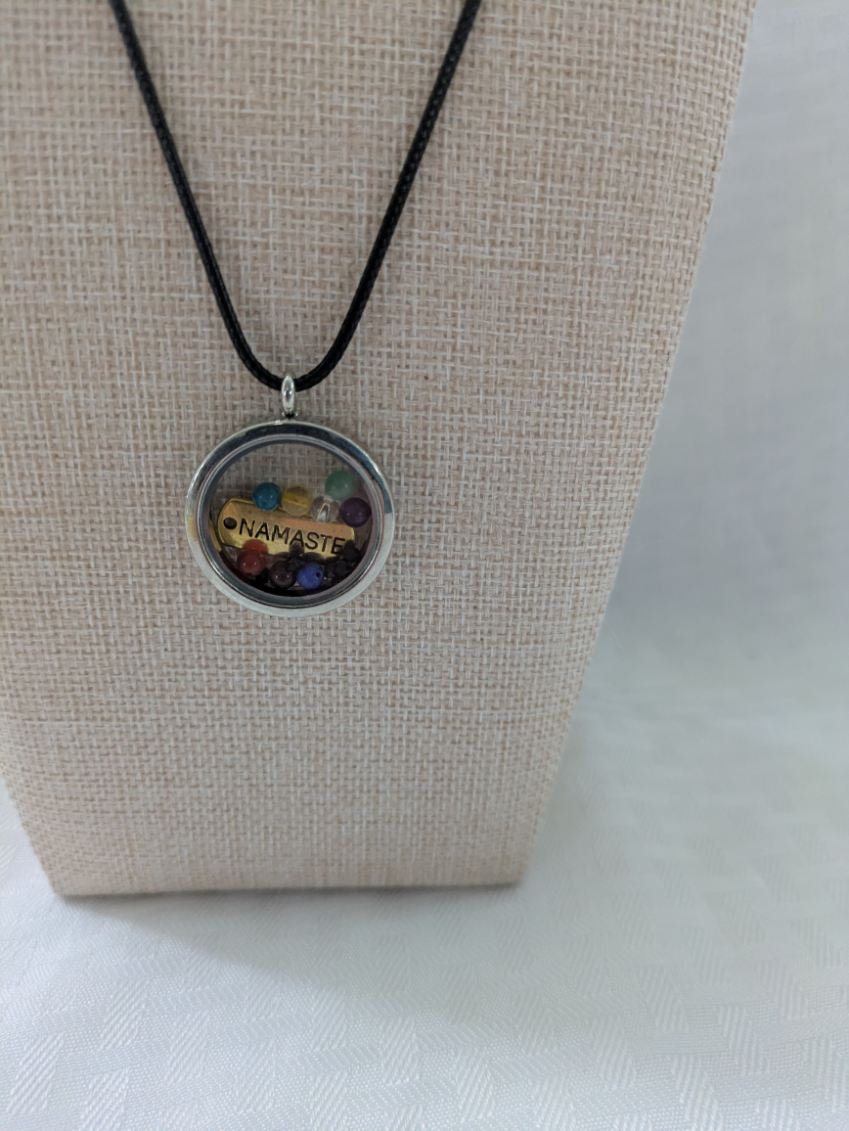 Chakra Glass Locket Necklace