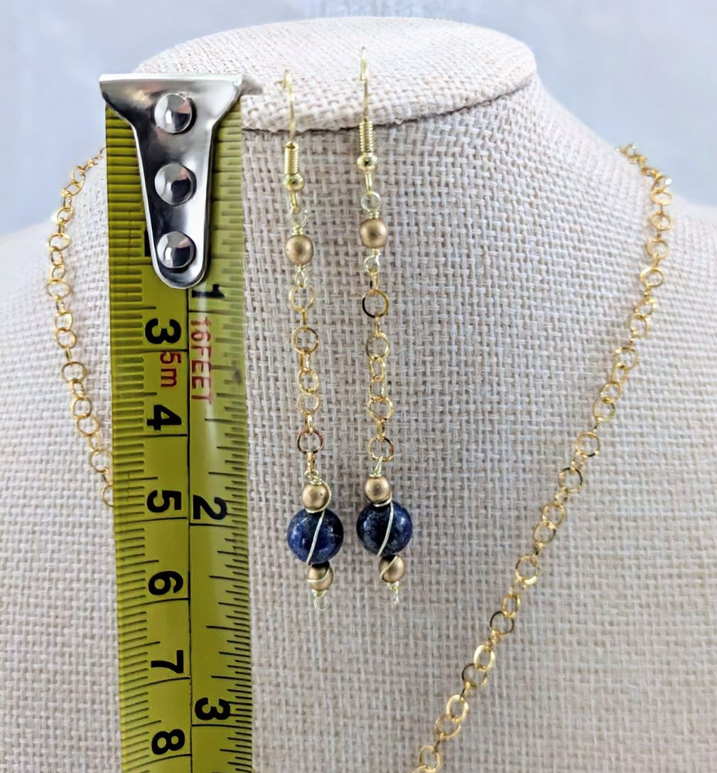 Classic Lapis Lazuli Dangle Earrings (Matching Necklace Sold Separately)