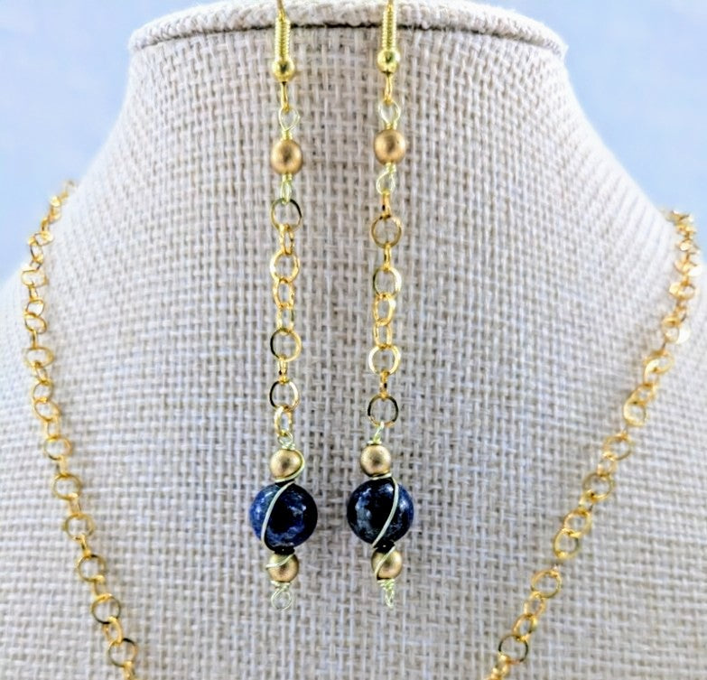 Classic Lapis Lazuli Dangle Earrings (Matching Necklace Sold Separately)