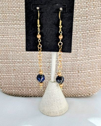 Classic Lapis Lazuli Dangle Earrings (Matching Necklace Sold Separately)