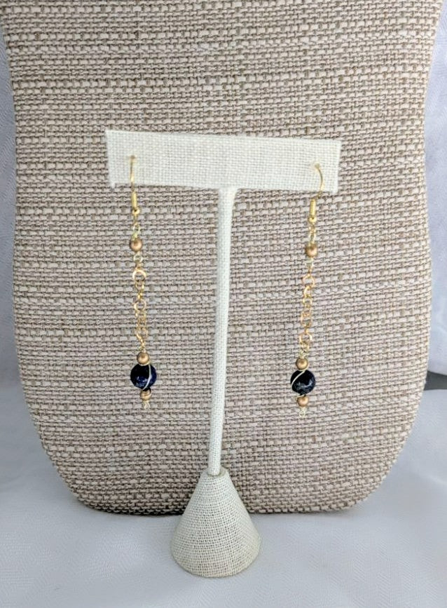 Classic Lapis Lazuli Dangle Earrings (Matching Necklace Sold Separately)