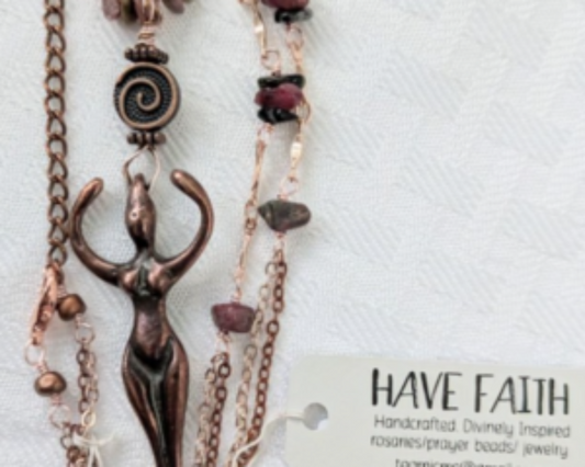 Copper Goddess Choker with Rainbow Tourmaline