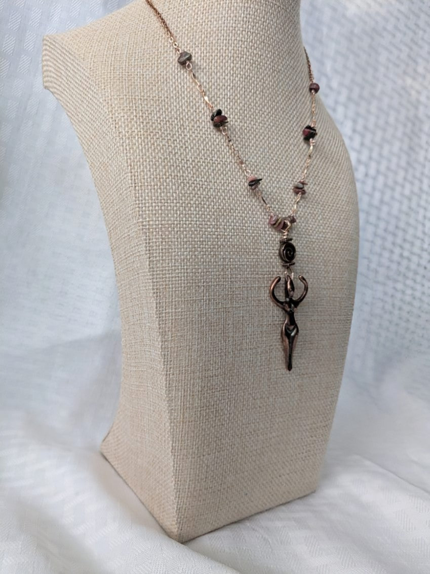 Copper Goddess Choker with Rainbow Tourmaline