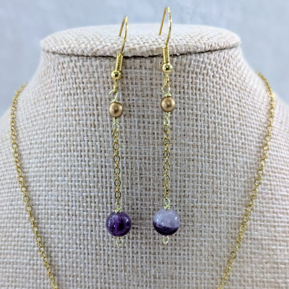 Dogtooth Amethyst Earrings (Matching Necklace Sold Separately)