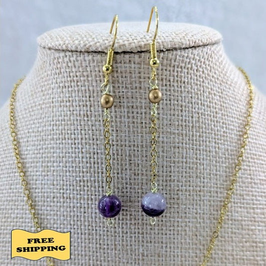 Dogtooth Amethyst Earrings (Matching Necklace Sold Separately)
