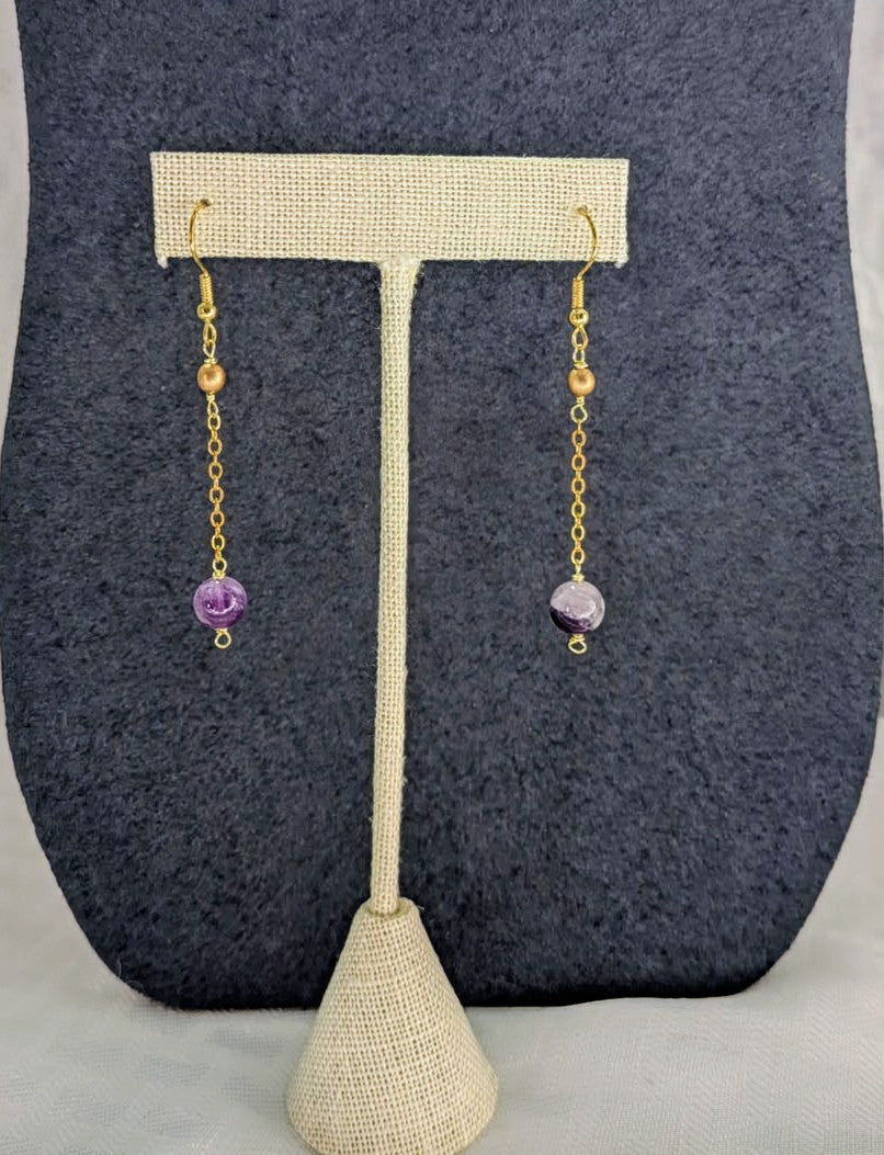 Dogtooth Amethyst Earrings (Matching Necklace Sold Separately)