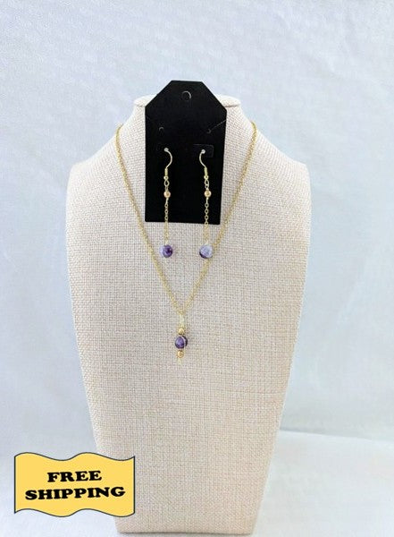 Dogtooth Amethyst Necklace (Matching Earrings Sold Separately)