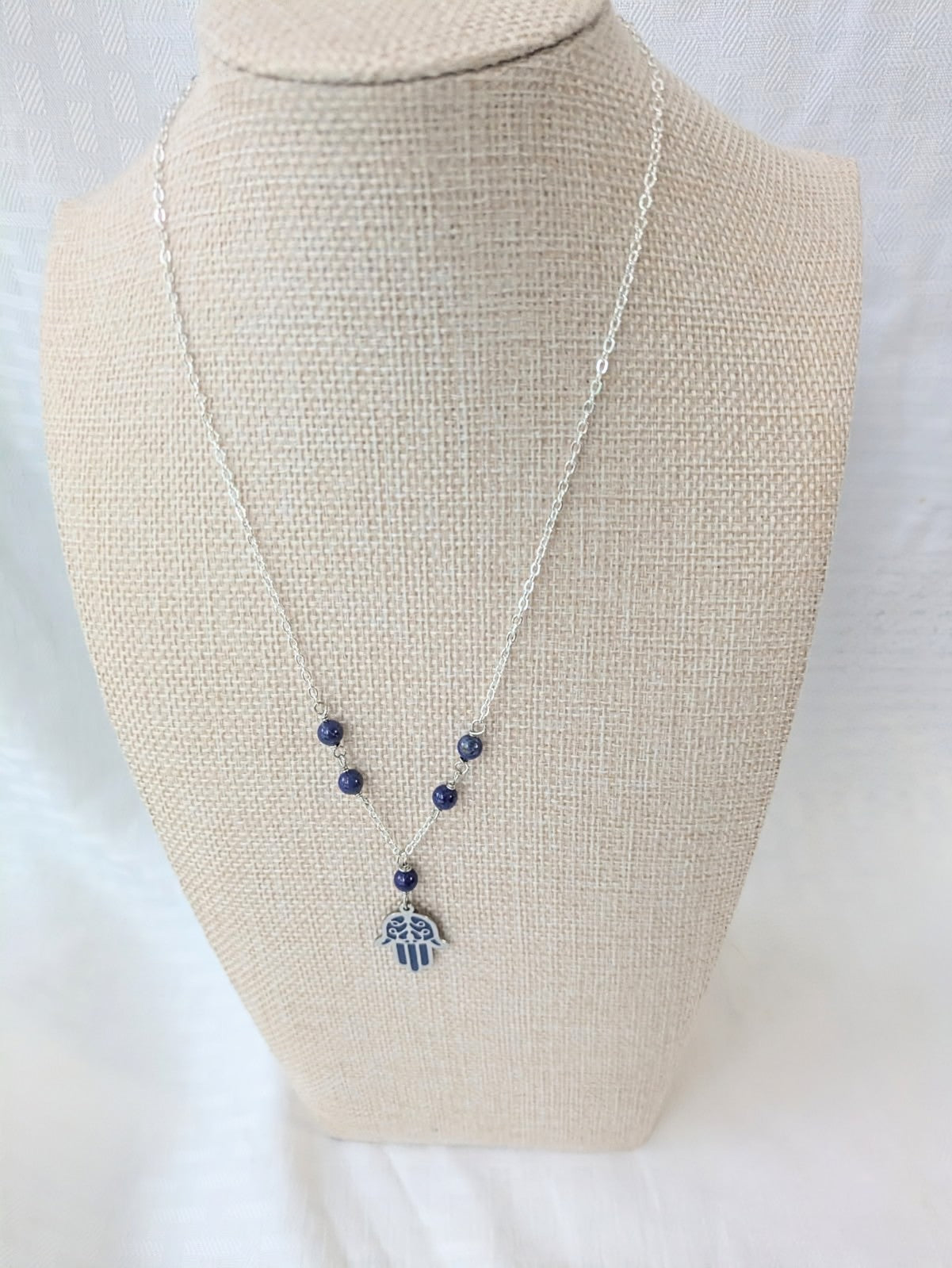 Hamsa Hand Lapis Lazuli Necklace