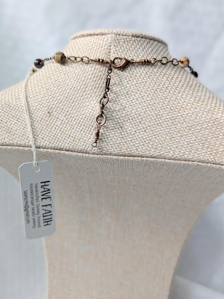 Jasper and Garnet Quan Yin Necklace