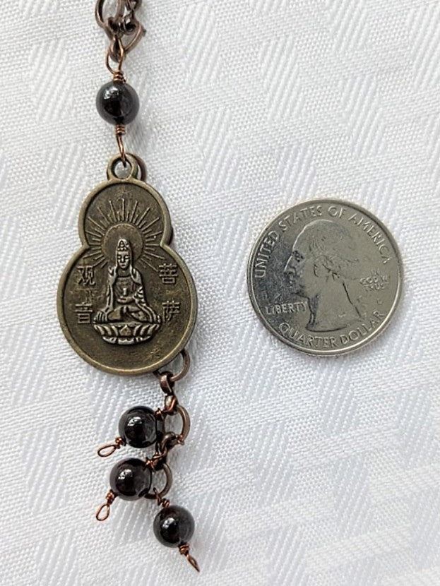 Jasper and Garnet Quan Yin Necklace