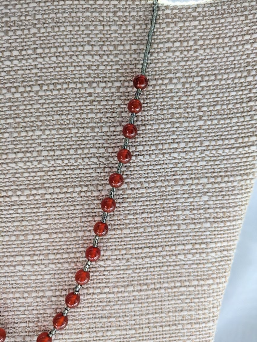 Mandala Necklace with Carnelian beads