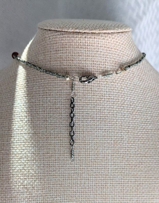 Mandala Necklace with Carnelian beads