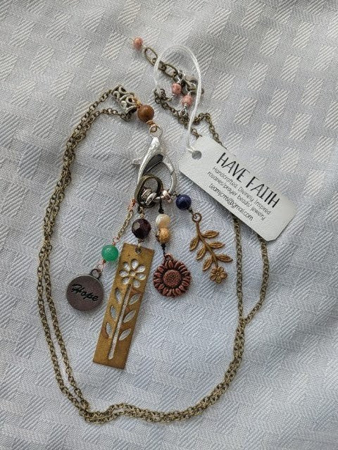Multi-Charm Flower Pendant