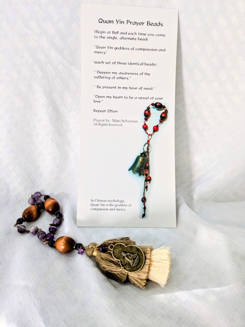 Quan Yin Prayer Beads with prayer card