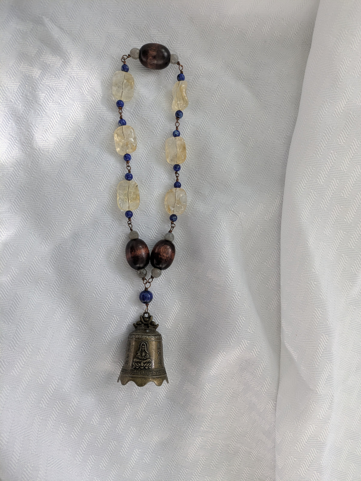 Quan Yin Prayer Beads Citrine & Lapis Lazuli