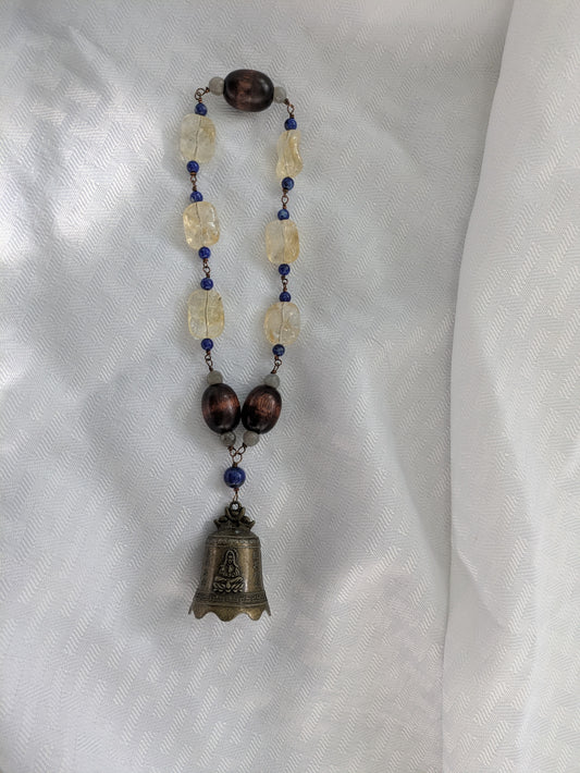 Quan Yin Prayer Beads Citrine & Lapis Lazuli