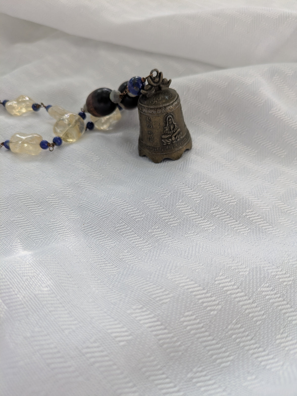 Quan Yin Prayer Beads Citrine & Lapis Lazuli