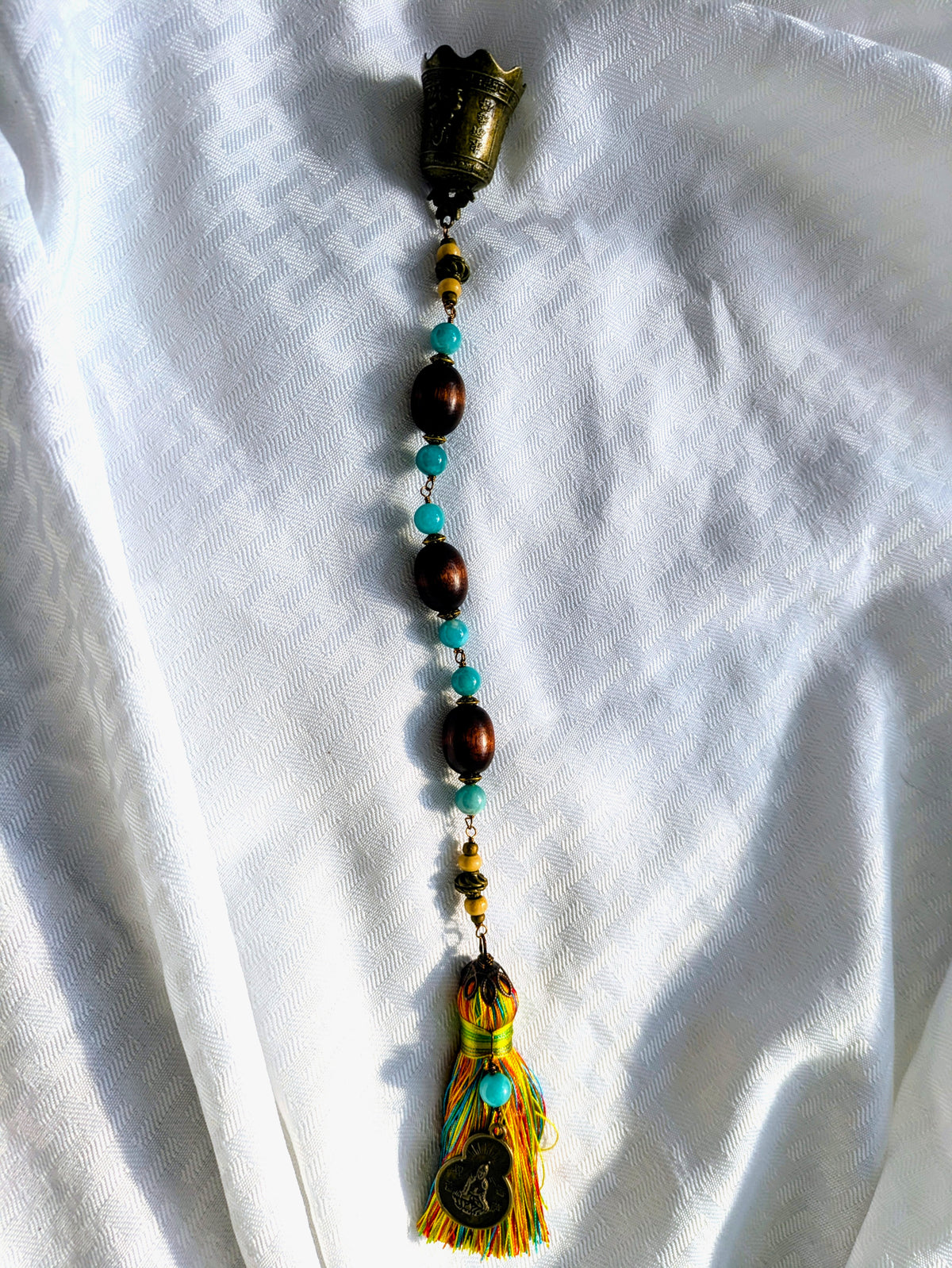 Quan Yin Prayer Beads Multi-Color Tassel
