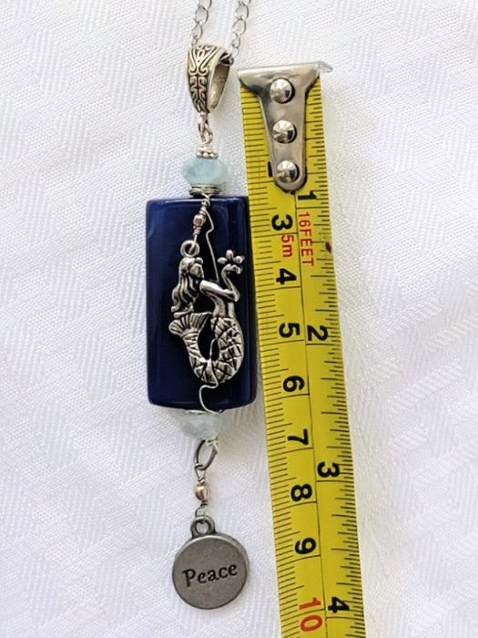 Royal Blue Agate Mermaid Pendant