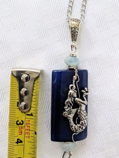 Royal Blue Agate Mermaid Pendant