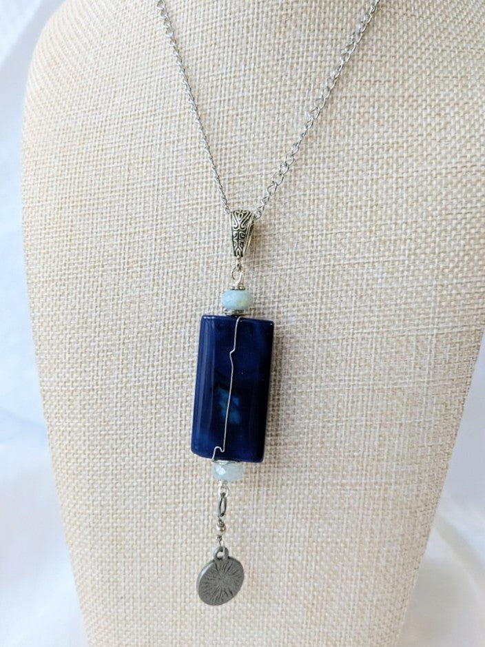 Royal Blue Agate Mermaid Pendant