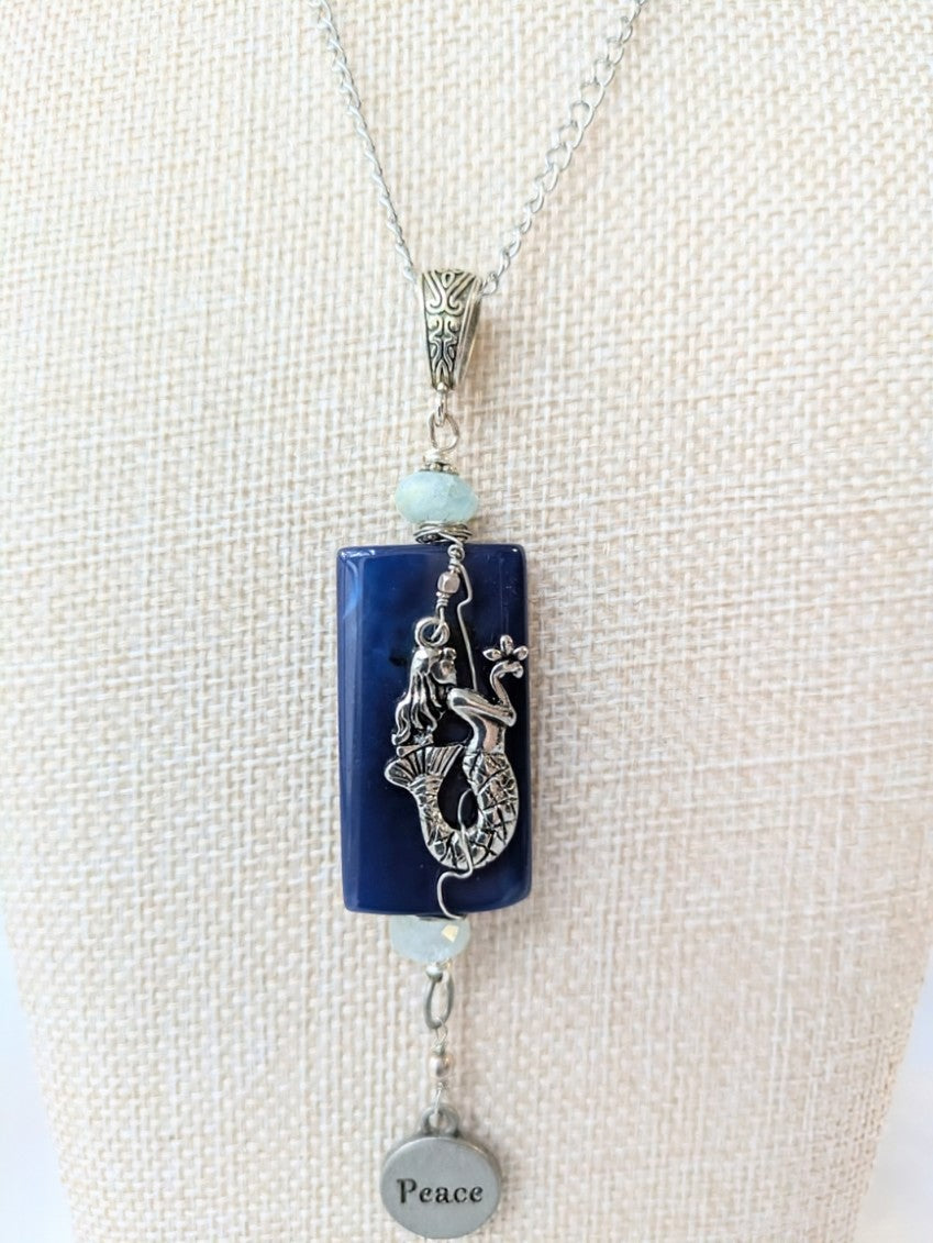 Royal Blue Agate Mermaid Pendant
