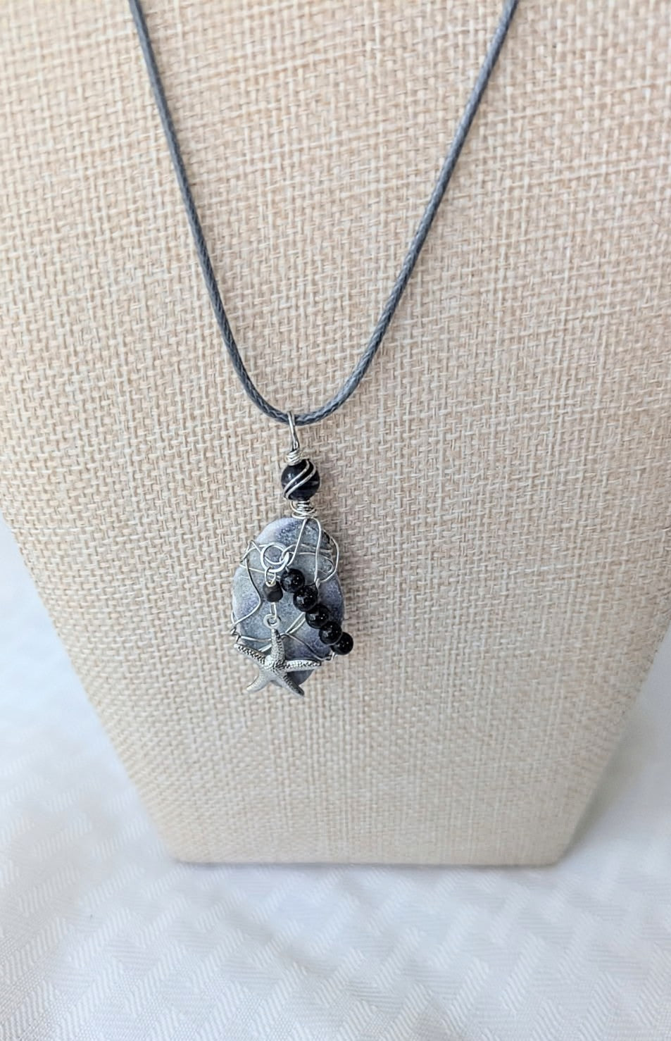 Silver Starfish Seashell Necklace
