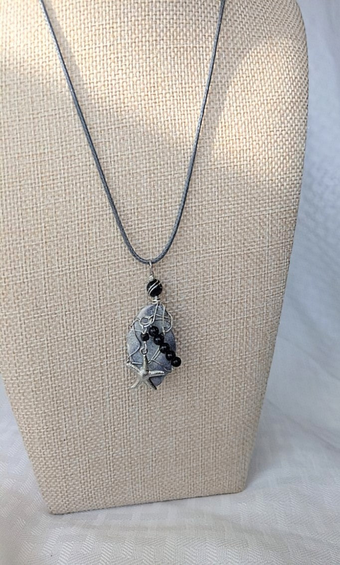 Silver Starfish Seashell Necklace